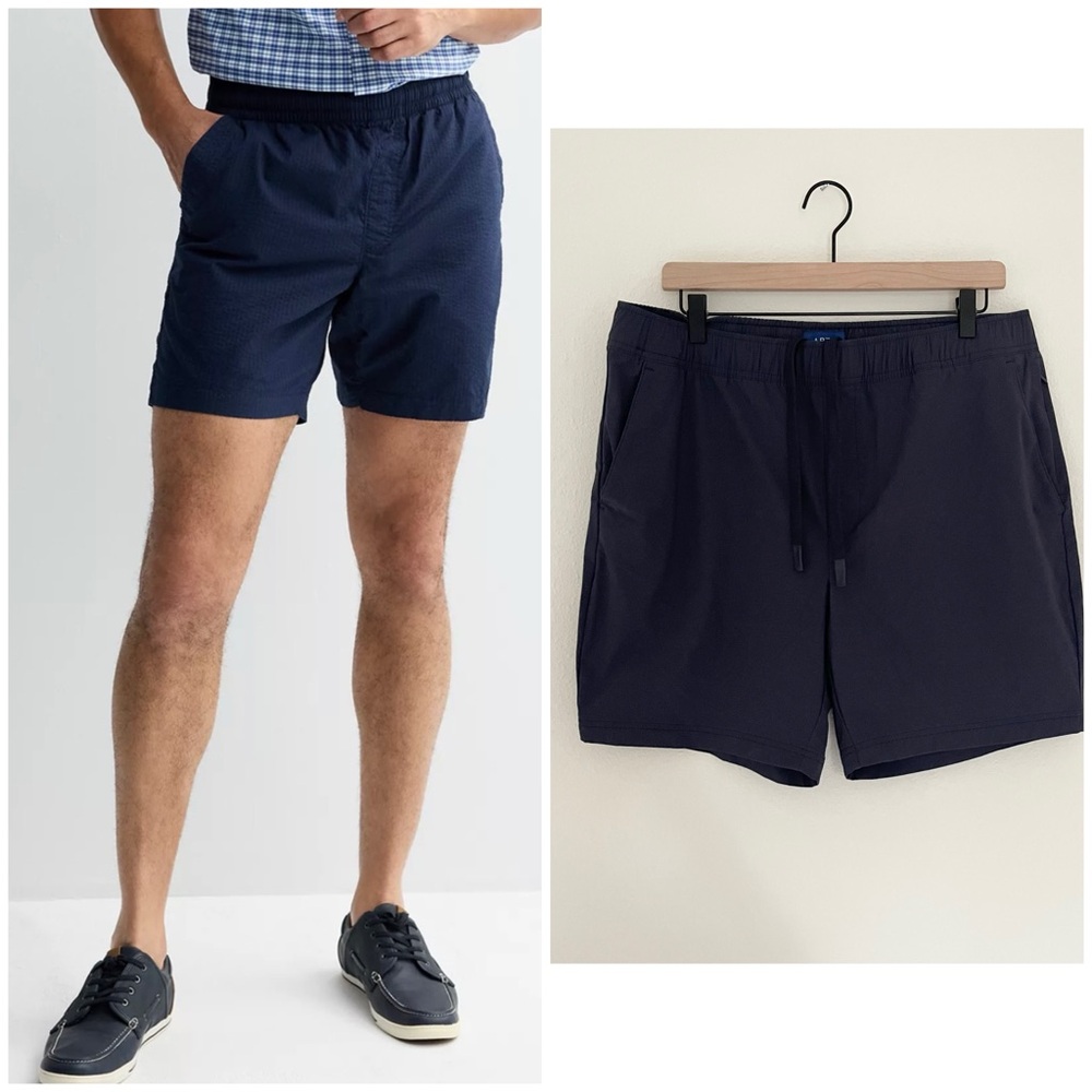 Apt. 9 Men's Dark Blue Navy Athletic Shorts Stretch Waistband